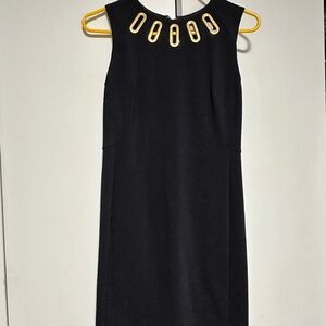Michael Kors Black Dress with Gold Accents